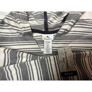 New Tommy Bahama Hoodie Baja Sweatshirt Pullover Kids Striped Sz 10/12‎